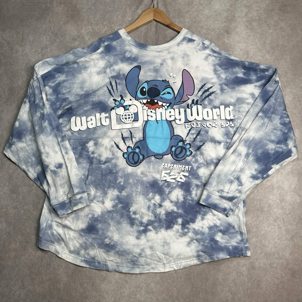 Disney Stitch 626 Walt Disney World Spirit Jersey Tie Dye Long Sleeve XXL 2XL